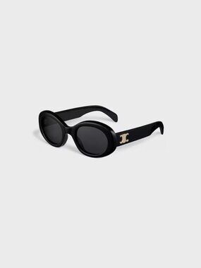 Celine Triomphe Sunglasses (Oval) in Black